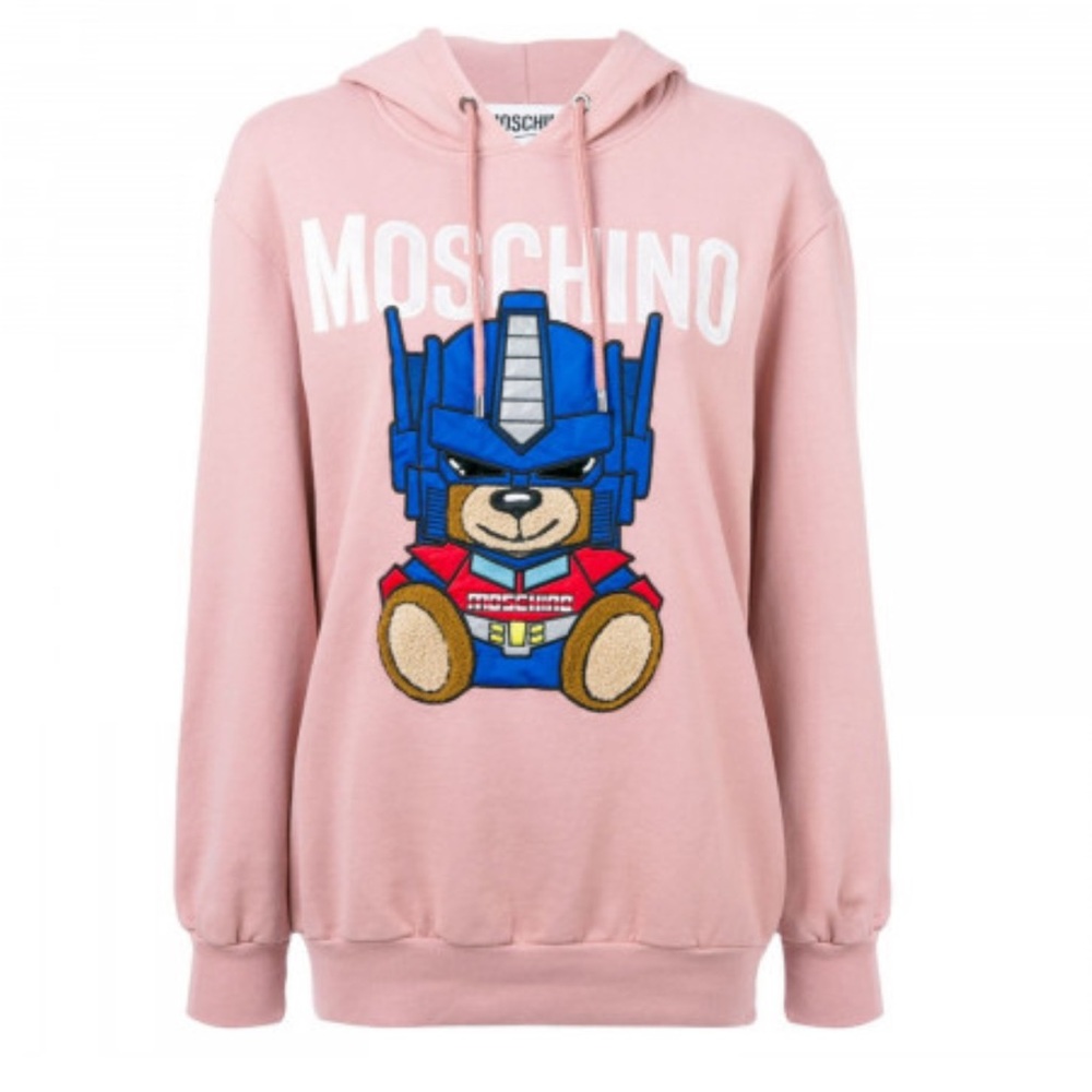 Moschino Couture Transformer Teddy Pink Fleece  Hoodie